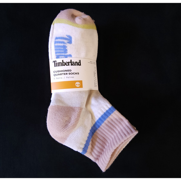 New Timberland Women Cushioned Quarter Socks 5 Pairs Size 6.5 - 9.5 Multicolor - Picture 1 of 5